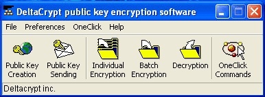 DeltaCrypt OneClick Encryption Software Screenshot